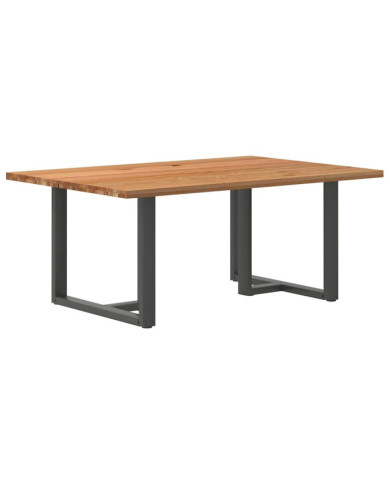 Table à manger marron clair bois de chêne massif rectangulaire | Mobilier & Déco