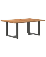 Table à manger marron clair bois de chêne massif rectangulaire | Mobilier & Déco