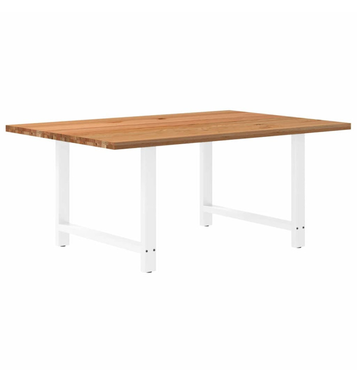 Table à manger marron clair bois de chêne massif rectangulaire | Mobilier & Déco