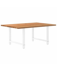 Table à manger marron clair bois de chêne massif rectangulaire | Mobilier & Déco