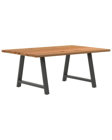 Table à manger marron clair bois de chêne massif rectangulaire | Mobilier & Déco