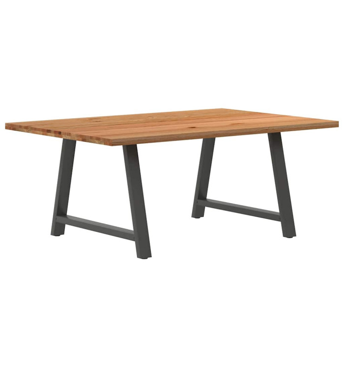 Table à manger marron clair bois de chêne massif rectangulaire | Mobilier & Déco