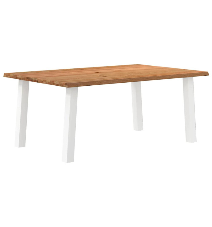 Table à manger marron clair bois de chêne massif rectangulaire | Mobilier & Déco