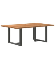 Table à manger marron clair bois de chêne massif rectangulaire | Mobilier & Déco