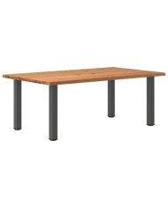 Table à manger marron clair bois de chêne massif rectangulaire | Mobilier & Déco