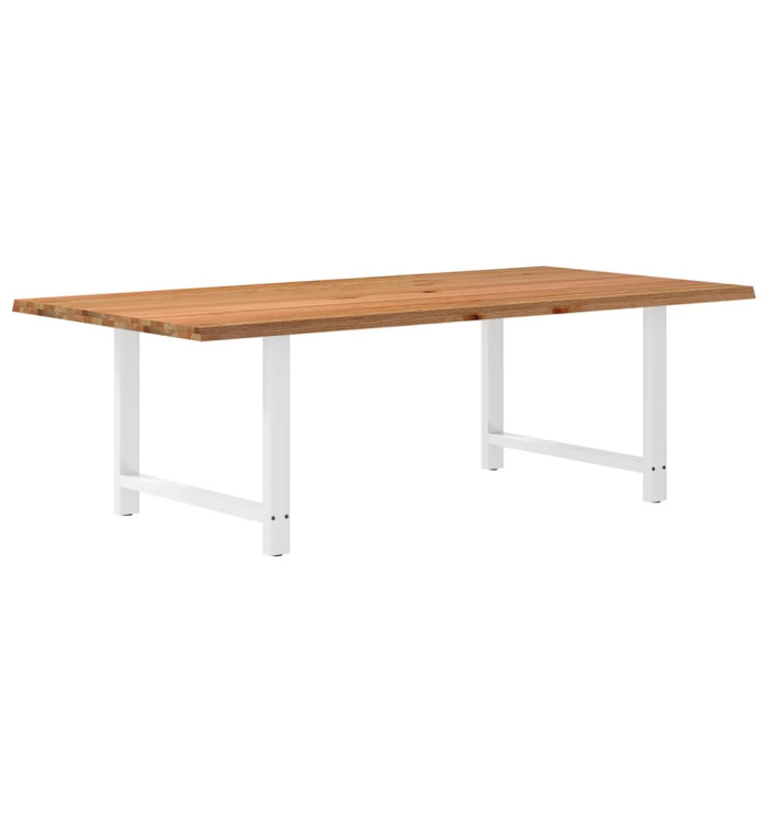 Table à manger marron clair bois de chêne massif rectangulaire | Mobilier & Déco