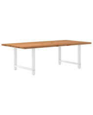 Table à manger marron clair bois de chêne massif rectangulaire | Mobilier & Déco