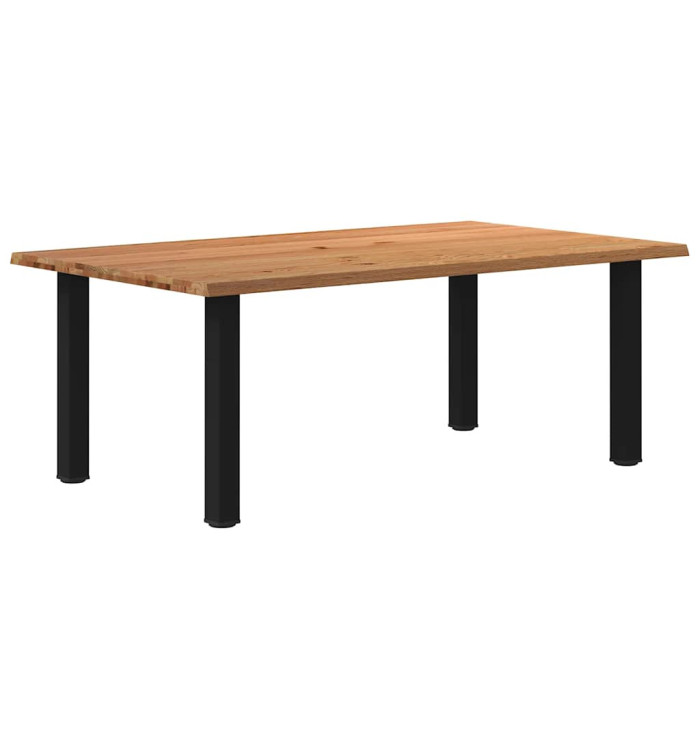 Table à manger marron clair bois de chêne massif rectangulaire | Mobilier & Déco