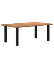 Table à manger marron clair bois de chêne massif rectangulaire | Mobilier & Déco