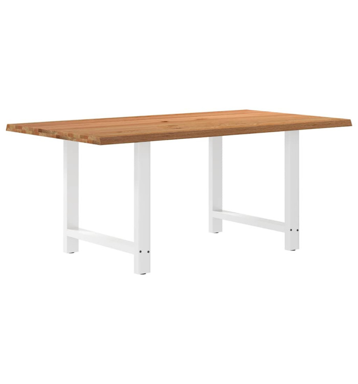 Table à manger marron clair bois de chêne massif rectangulaire | Mobilier & Déco