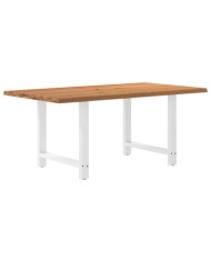 Table à manger marron clair bois de chêne massif rectangulaire | Mobilier & Déco