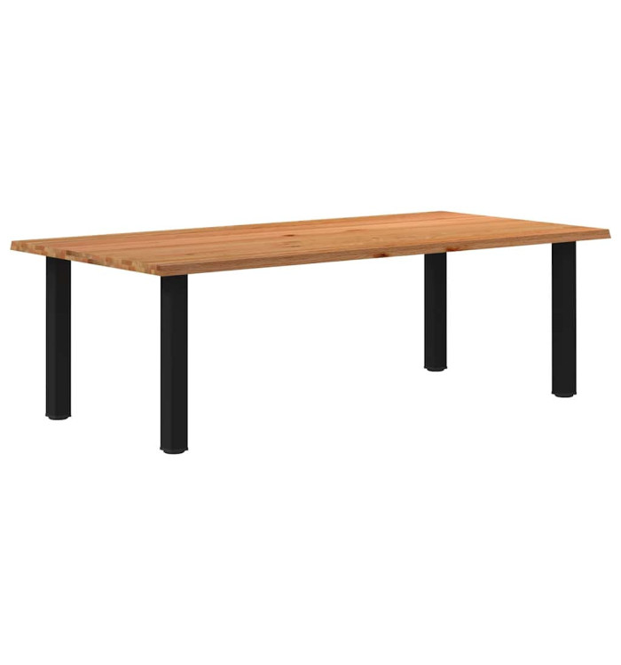 Table à manger marron clair bois de chêne massif rectangulaire | Mobilier & Déco