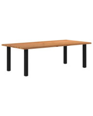 Table à manger marron clair bois de chêne massif rectangulaire | Mobilier & Déco