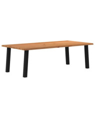 Table à manger marron clair bois de chêne massif rectangulaire | Mobilier & Déco