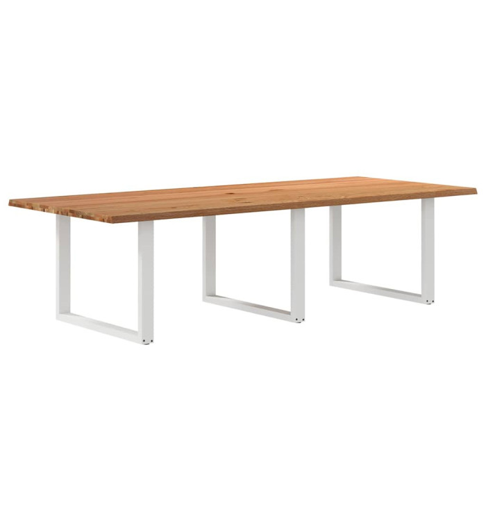 Table à manger marron clair bois de chêne massif rectangulaire | Mobilier & Déco