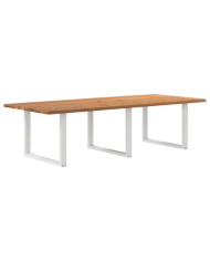 Table à manger marron clair bois de chêne massif rectangulaire | Mobilier & Déco