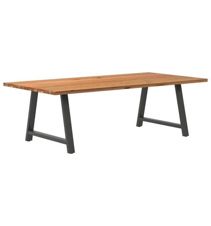 Table à manger marron clair bois de chêne massif rectangulaire | Mobilier & Déco