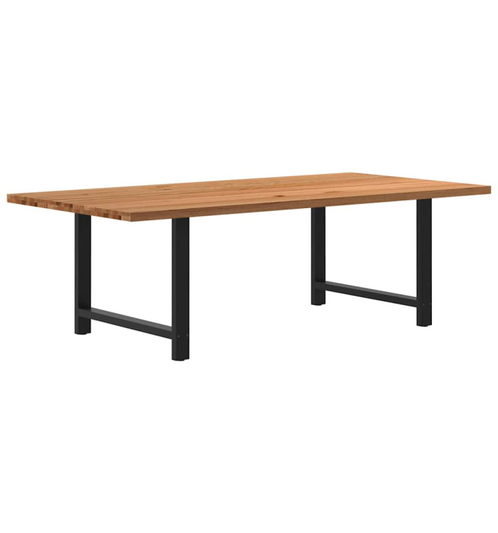 Table à manger marron clair bois de chêne massif rectangulaire | Mobilier & Déco