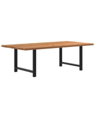 Table à manger marron clair bois de chêne massif rectangulaire | Mobilier & Déco