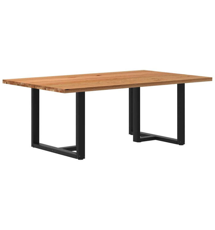 Table à manger marron clair bois de chêne massif rectangulaire | Mobilier & Déco