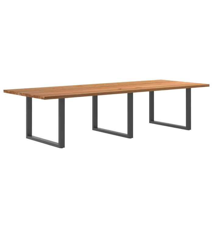 Table à manger marron clair bois de chêne massif rectangulaire | Mobilier & Déco