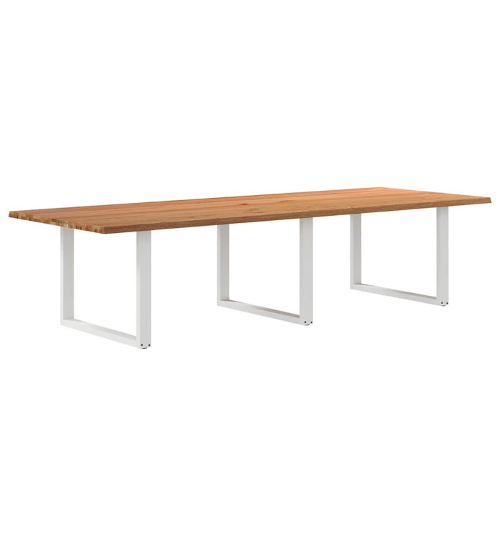 Table à manger marron clair bois de chêne massif rectangulaire | Mobilier & Déco