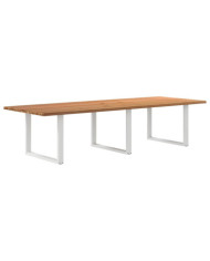Table à manger marron clair bois de chêne massif rectangulaire | Mobilier & Déco