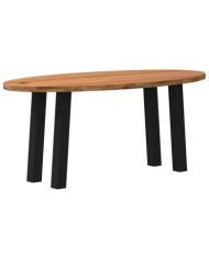 Table à manger marron clair bois de chêne massif ovale | Mobilier & Déco