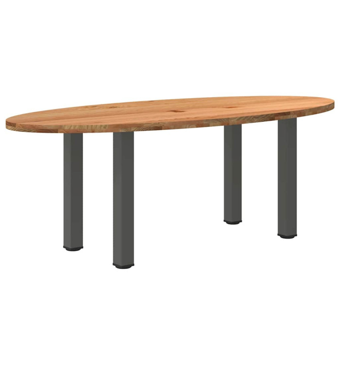 Table à manger 220x100x74 cm bois de chêne massif ovale | Mobilier & Déco