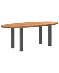 Table à manger 220x100x74 cm bois de chêne massif ovale | Mobilier & Déco