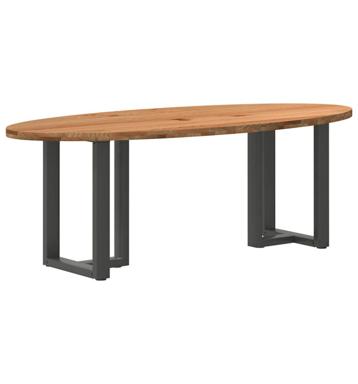 Table à manger 220x100x74 cm bois de chêne massif ovale | Mobilier & Déco