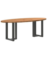 Table à manger 220x100x74 cm bois de chêne massif ovale | Mobilier & Déco