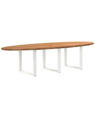 Table à manger marron clair bois de chêne massif ovale | Mobilier & Déco