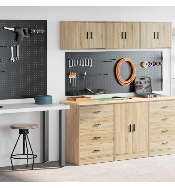 Armoires de garage 2 pcs chêne sonoma bois d'ingénierie | Mobilier & Déco