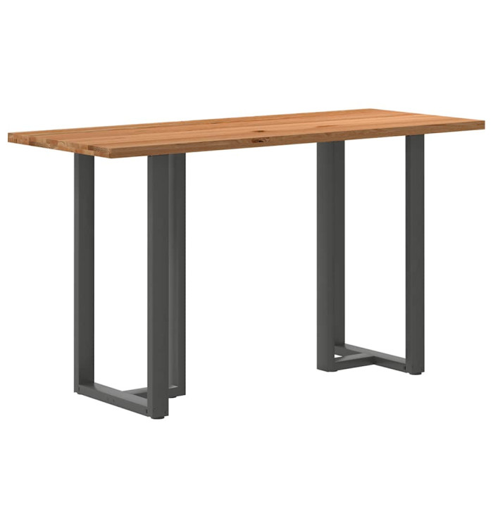 Table de bar rectangulaire en bois massif de chêne marron clair 200 x 80 x 102 cm | Mobilier & Déco