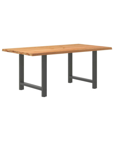 Table à manger marron clair bois de chêne massif rectangulaire | Mobilier & Déco