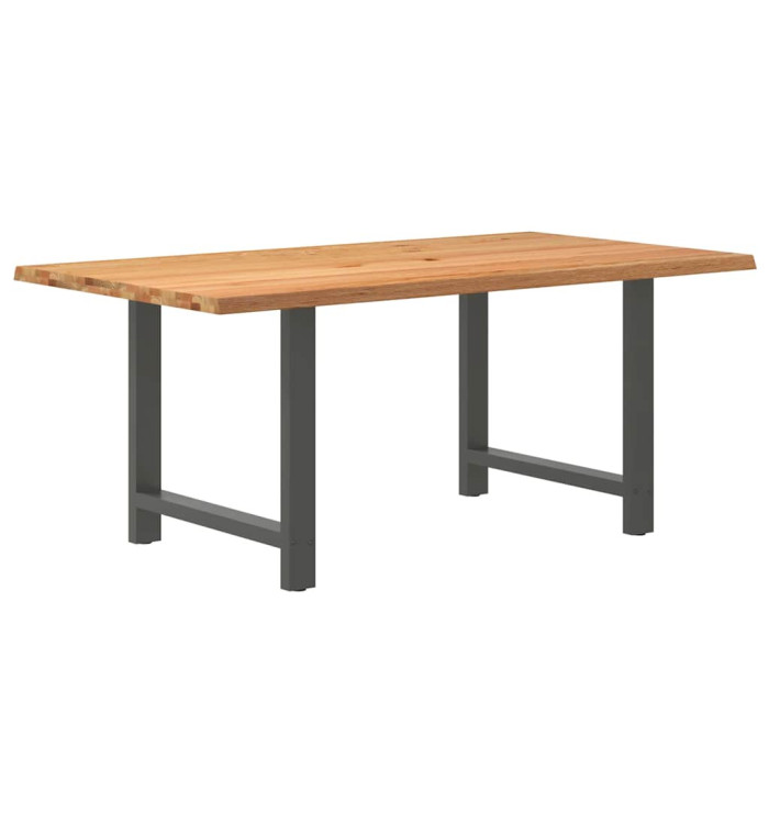 Table à manger marron clair bois de chêne massif rectangulaire | Mobilier & Déco