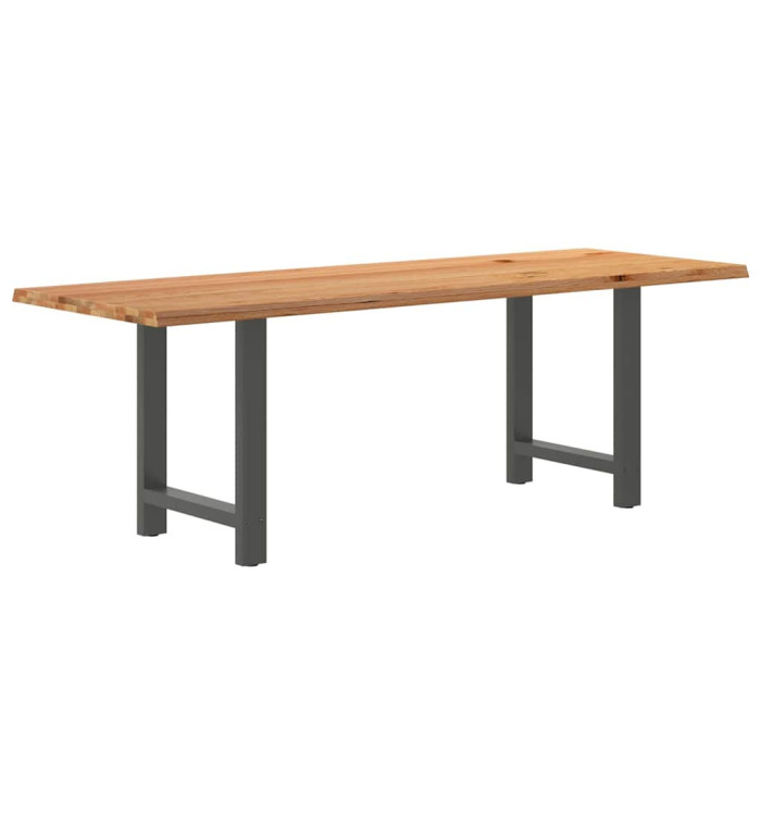 Table à manger marron clair bois de chêne massif rectangulaire | Mobilier & Déco
