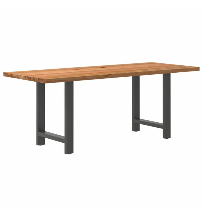 Table à manger marron clair bois de chêne massif rectangulaire | Mobilier & Déco