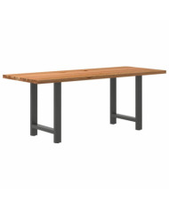 Table à manger marron clair bois de chêne massif rectangulaire | Mobilier & Déco