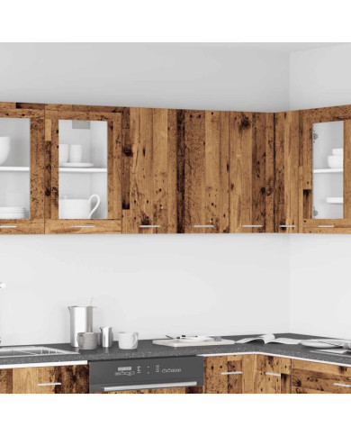 Armoire murale de cuisine "Lyon" vieux bois 60x31x60cm | Mobilier & Déco
