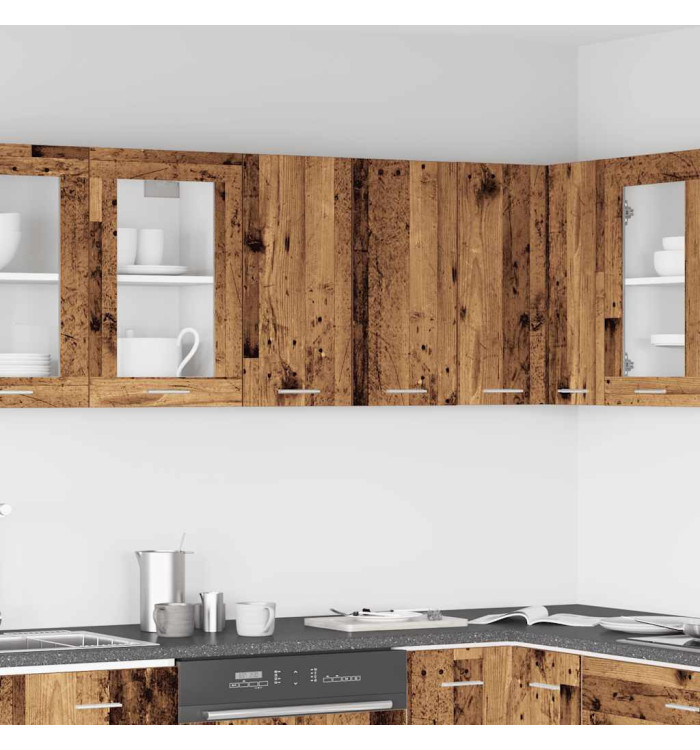 Armoire murale de cuisine "Lyon" vieux bois 60x31x60cm | Mobilier & Déco