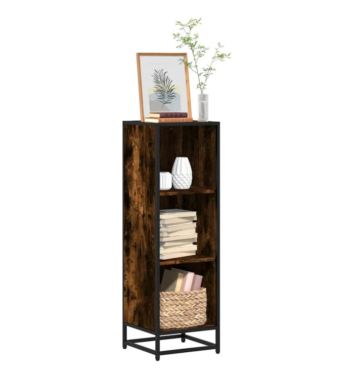 Bibliothèque chêne fumé 33,5x33x107,5 cm bois d'ingénierie | Mobilier & Déco