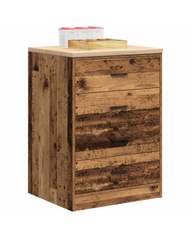 Armoire de rangement de garage vieux bois 60x51x85 cm bois pin | Mobilier & Déco
