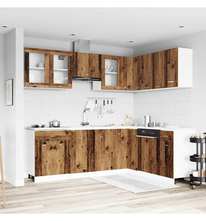 Ensemble d'armoires de cuisine 11 pcs vieux bois | Mobilier & Déco
