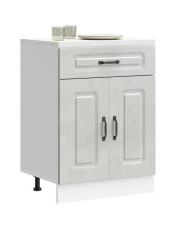 Armoire de cuisine Kalmar gris béton bois d'ingénierie | Mobilier & Déco