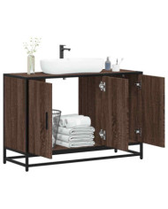 Armoire de lavabo de salle de bain chêne marron 90x33x60 cm | Mobilier & Déco