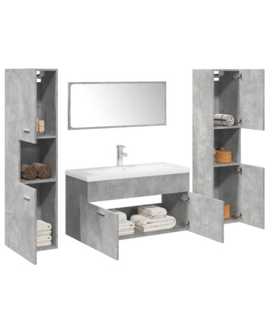 Ensemble de meubles de salle de bain 5 pcs gris béton | Mobilier & Déco
