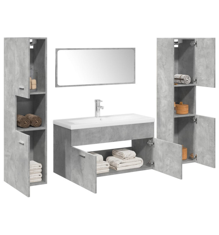 Ensemble de meubles de salle de bain 5 pcs gris béton | Mobilier & Déco