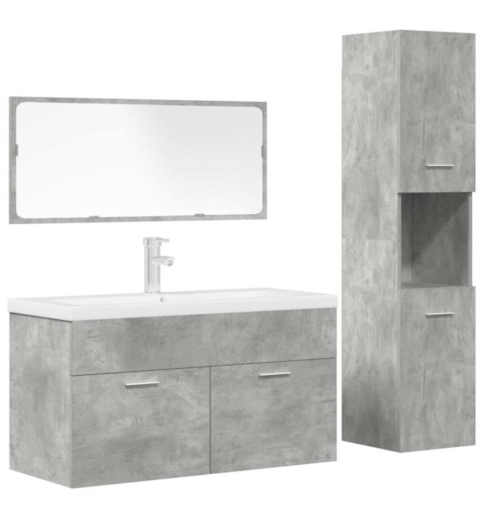 Ensemble de meubles de salle de bain 4 pcs gris béton | Mobilier & Déco